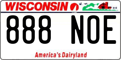 WI license plate 888NOE