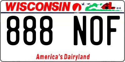 WI license plate 888NOF