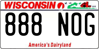 WI license plate 888NOG