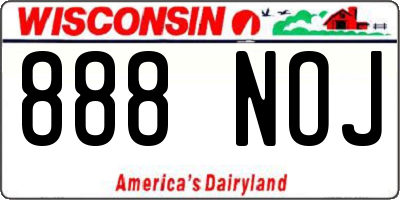 WI license plate 888NOJ