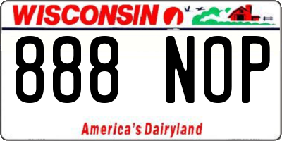 WI license plate 888NOP