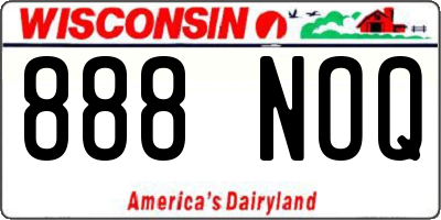 WI license plate 888NOQ