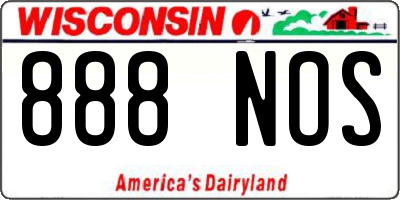 WI license plate 888NOS