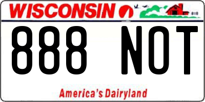 WI license plate 888NOT