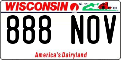 WI license plate 888NOV