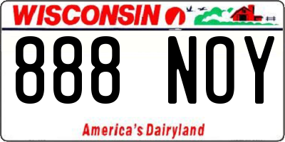 WI license plate 888NOY