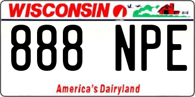 WI license plate 888NPE