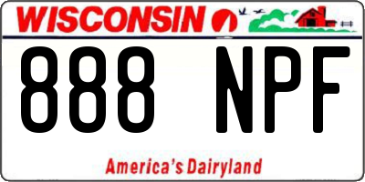 WI license plate 888NPF