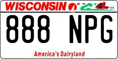 WI license plate 888NPG