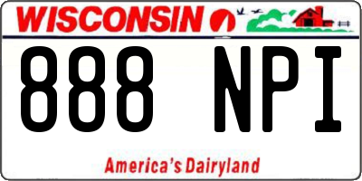 WI license plate 888NPI
