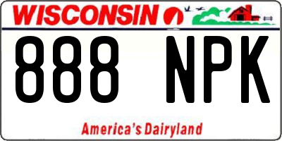WI license plate 888NPK