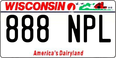 WI license plate 888NPL