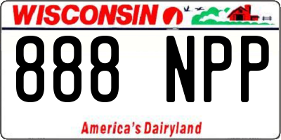 WI license plate 888NPP