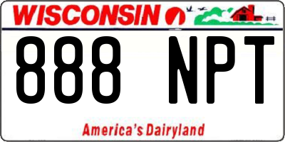 WI license plate 888NPT