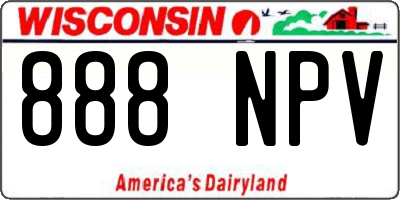 WI license plate 888NPV