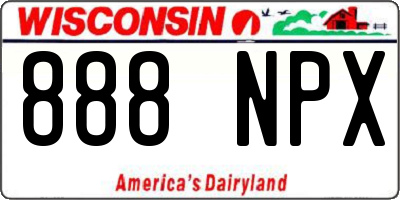 WI license plate 888NPX