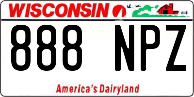 WI license plate 888NPZ