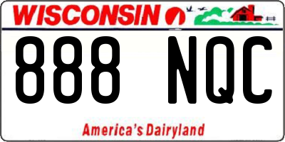 WI license plate 888NQC