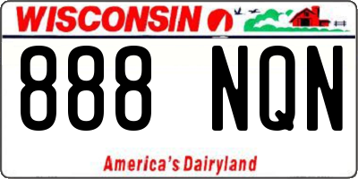 WI license plate 888NQN
