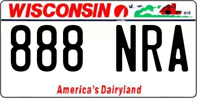 WI license plate 888NRA