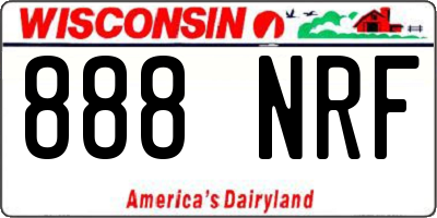 WI license plate 888NRF