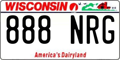 WI license plate 888NRG