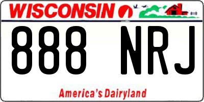 WI license plate 888NRJ