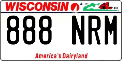 WI license plate 888NRM