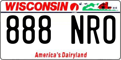WI license plate 888NRO