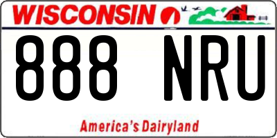 WI license plate 888NRU