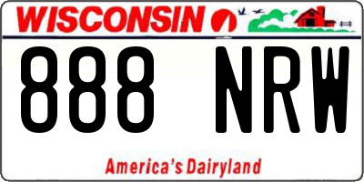 WI license plate 888NRW