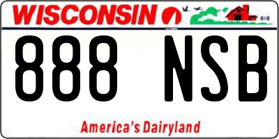 WI license plate 888NSB