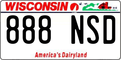 WI license plate 888NSD