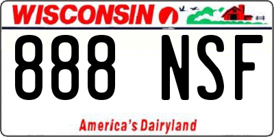 WI license plate 888NSF