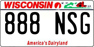 WI license plate 888NSG