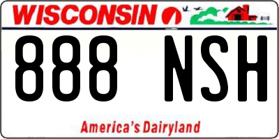 WI license plate 888NSH