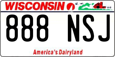 WI license plate 888NSJ