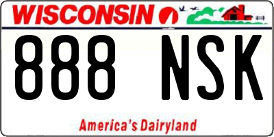 WI license plate 888NSK