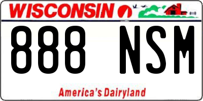 WI license plate 888NSM