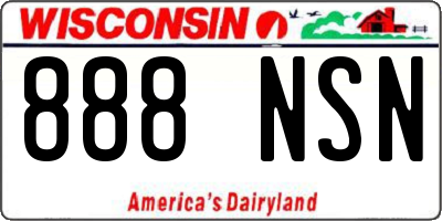 WI license plate 888NSN