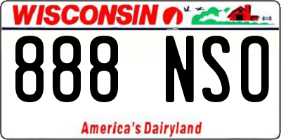 WI license plate 888NSO