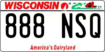 WI license plate 888NSQ