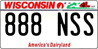 WI license plate 888NSS