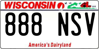 WI license plate 888NSV
