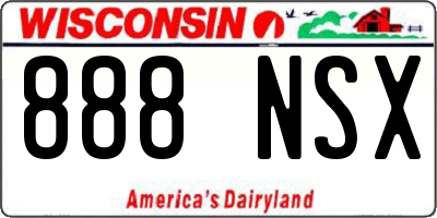 WI license plate 888NSX