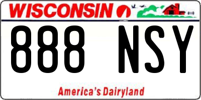 WI license plate 888NSY