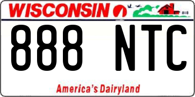 WI license plate 888NTC