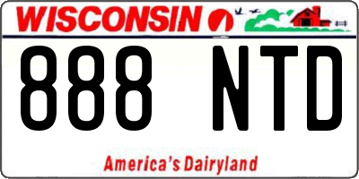 WI license plate 888NTD