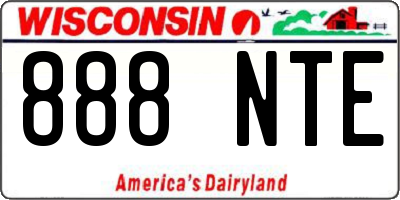 WI license plate 888NTE