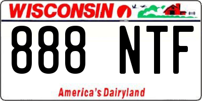 WI license plate 888NTF